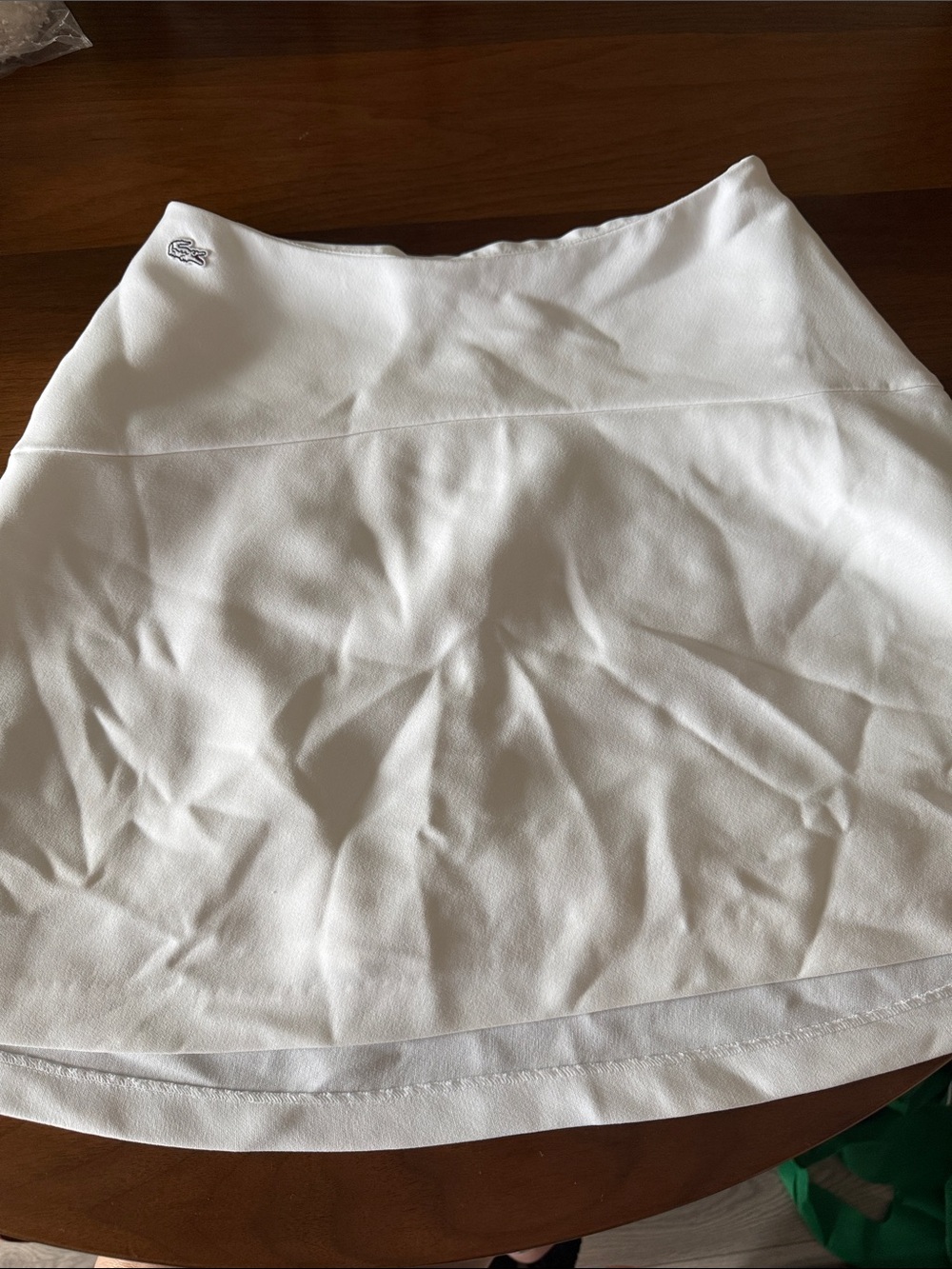 Lacoste White A-Line Tennis Skirt with Subtle Logo